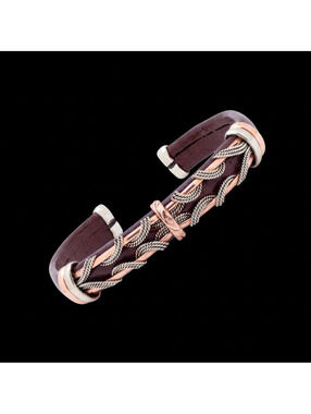 Unique Leather Bracelet, Brown